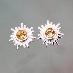 Silver Sunshine Post/Stud Earrings